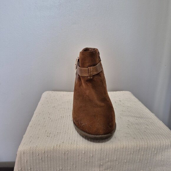 Rusty Brown Faux Suede Booties - Picture 2 of 12